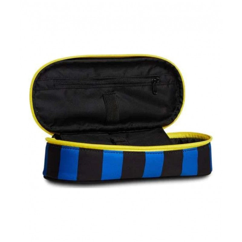 Astuccio Ovale Plus Inter Back Of The Net, Blu E Nero, Con Elastici Portapenne