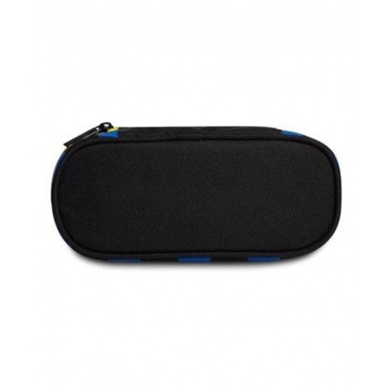 Astuccio Ovale Plus Inter Back Of The Net, Blu E Nero, Con Elastici Portapenne