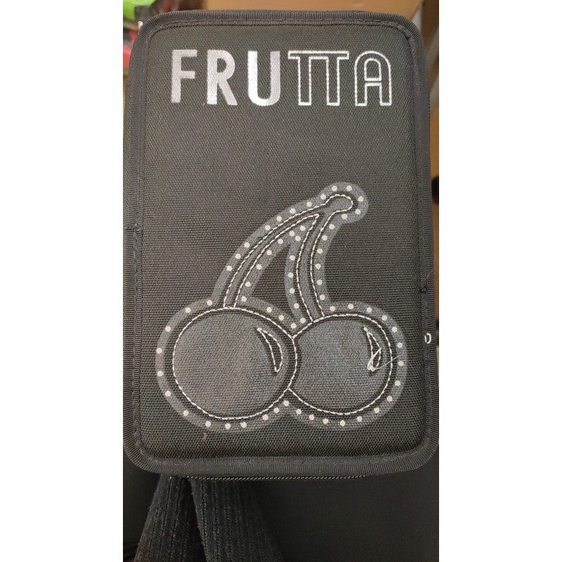 Astuccio Scuola 3 Zip Frutta Nero