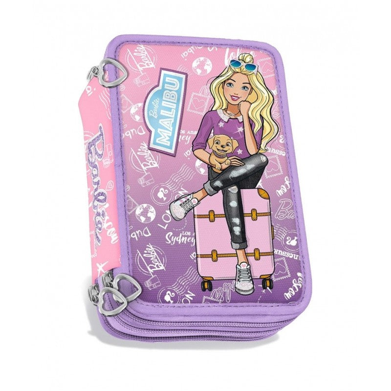 Astuccio Tre Zip Barbie Malibu
