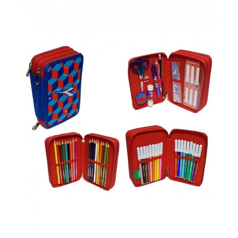 Astuccio Tre Zip Diadora Akka9000 Red