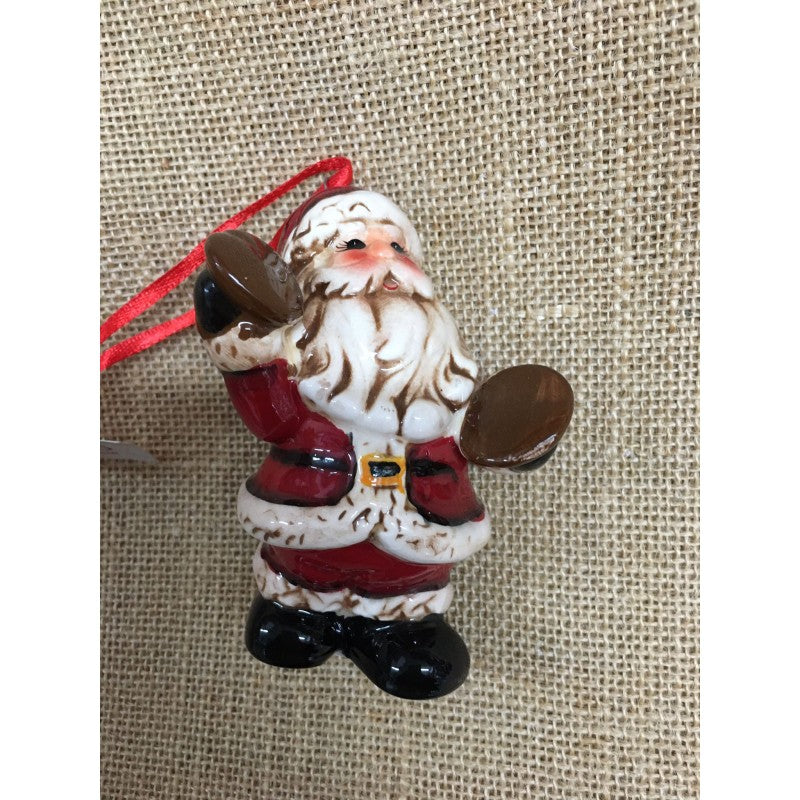 Babbo Natale In Ceramica Lucida