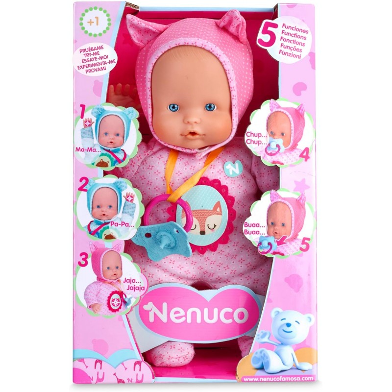 Bambola Nenuco Soft 5 Funzioni - Rosa