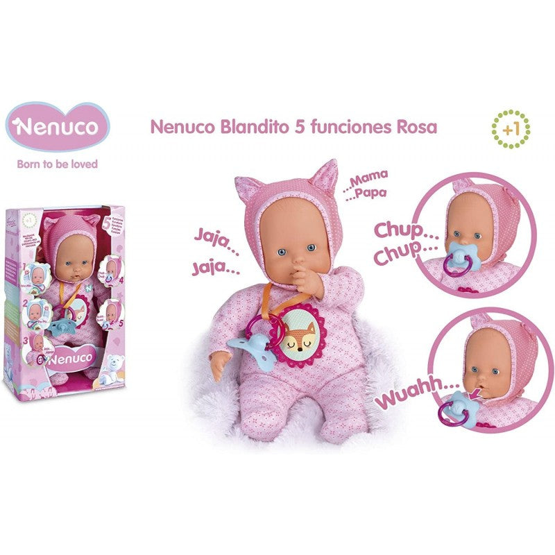 Bambola Nenuco Soft 5 Funzioni - Rosa