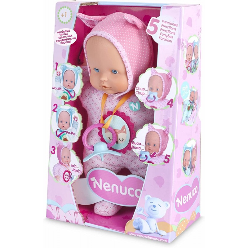 Bambola Nenuco Soft 5 Funzioni - Rosa