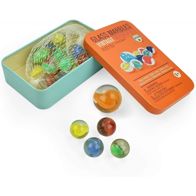 Biglie In Vetro, Glass Marbles, Contiene 20 Biglie E 1 Biglione, Vintage Memories - Legami