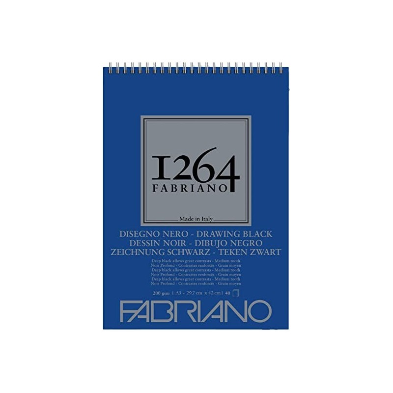 Blocco Da Disegno Fabriano Disegno Nero Con Rilegatura A Spirale A4
