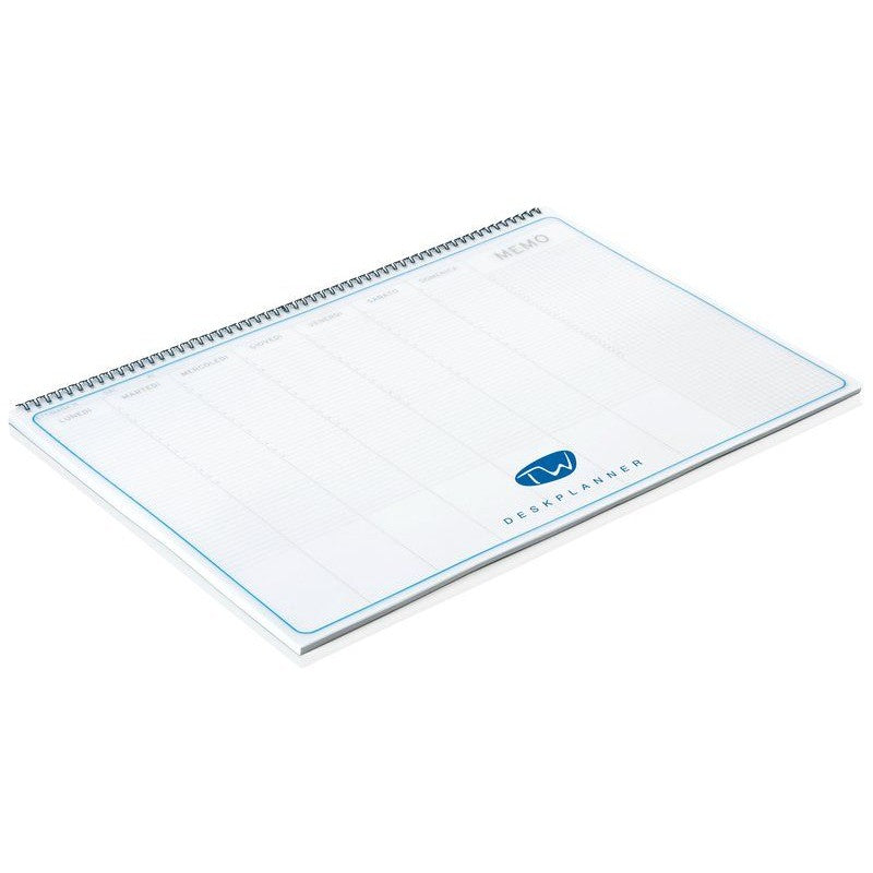 Blocco Da Tavolo Settimanale - Data Libera - 50x35 Cm - Domenica Intera - Con Spirale