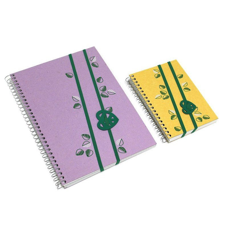 Blocco Notes Con Spirale Ed Elastico I Love Green 110 Fogli 18x25 Cm - Carta Riciclata - Colori Assortiti