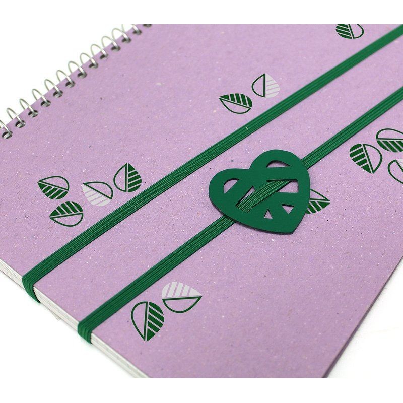 Blocco Notes Con Spirale Ed Elastico I Love Green 110 Fogli A6 80gr - Carta Riciclata - Colori Assortiti