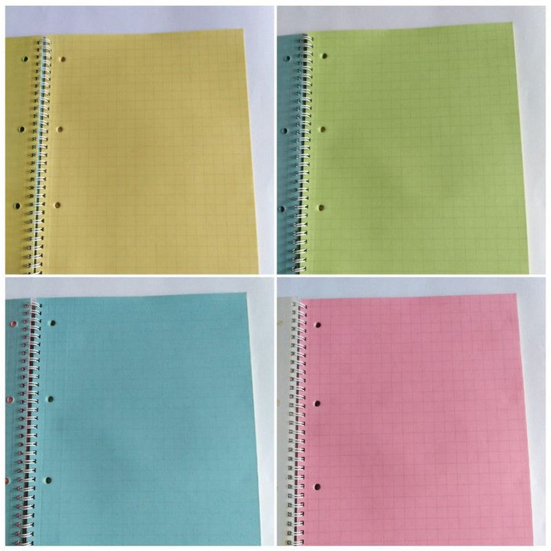 Block Notes Spiralato A4 Con 4 Fori, Fogli Colorati – Flex