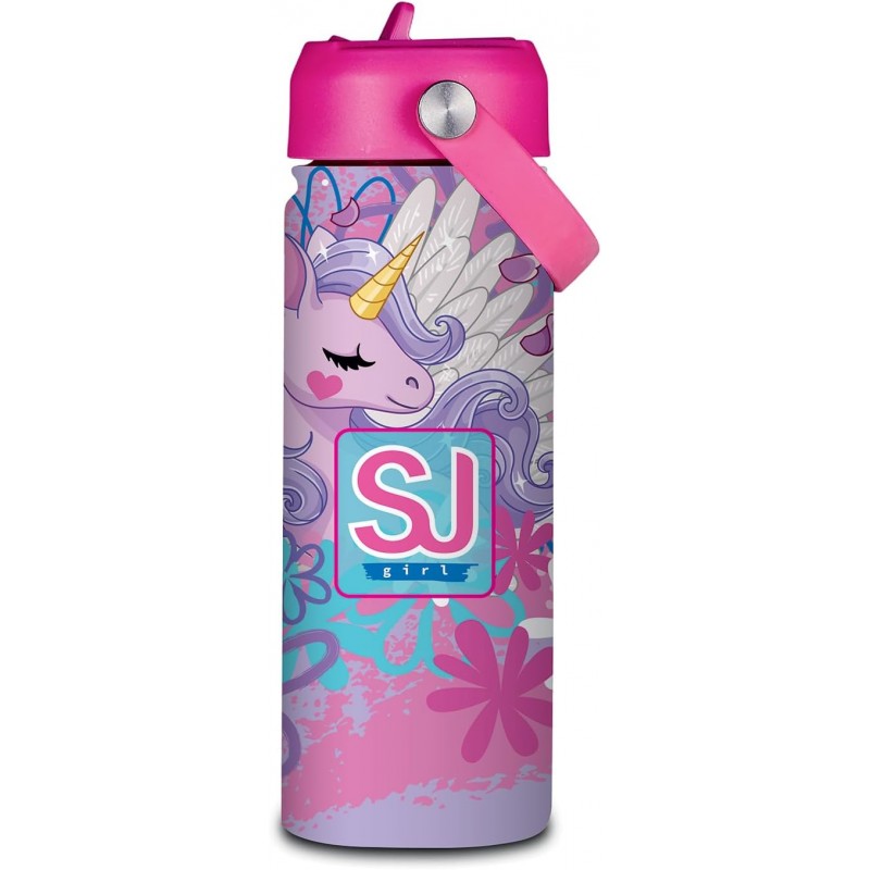 Borraccia Termica 500 Ml Con Cannuccia Tema Unicrono Sj Girl - Seven
