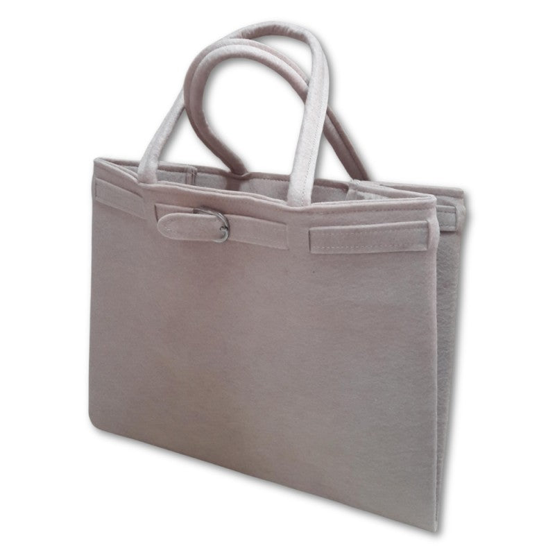 Borsa A Mano Angelb In Feltro Beige