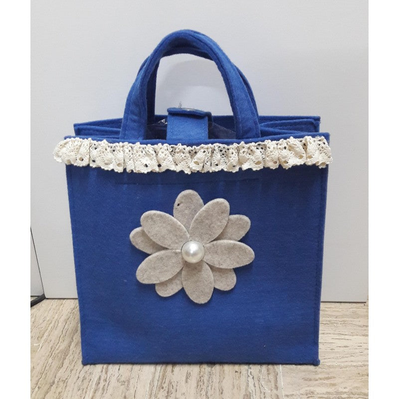 Borsa A Mano Angelb In Feltro Blu