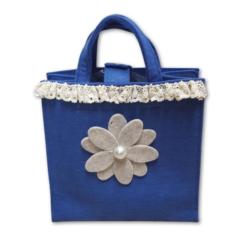 Borsa A Mano Angelb In Feltro Blu