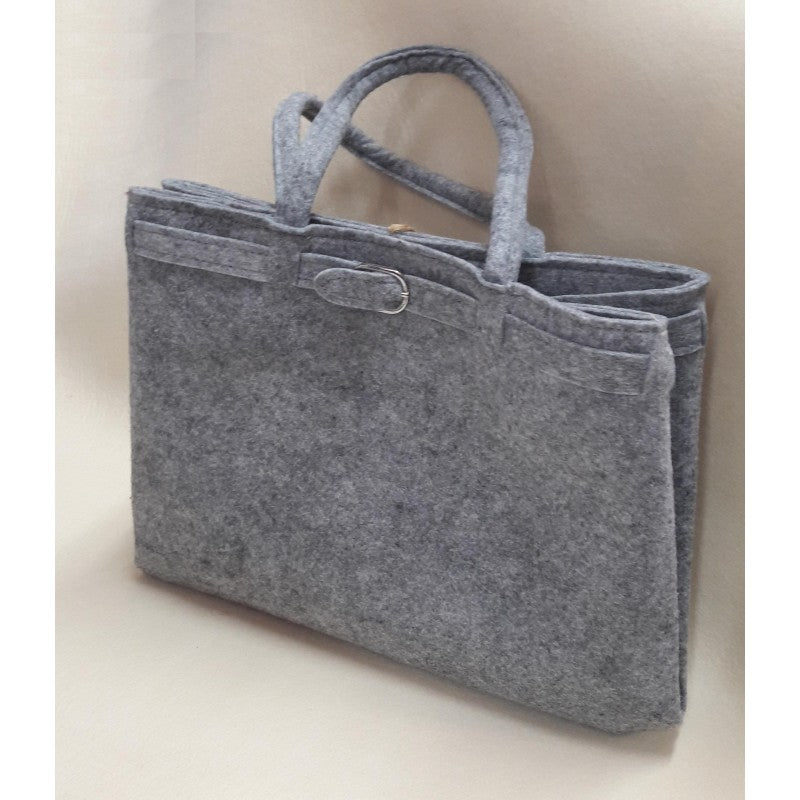 Borsa A Mano Angelb In Feltro Grigio