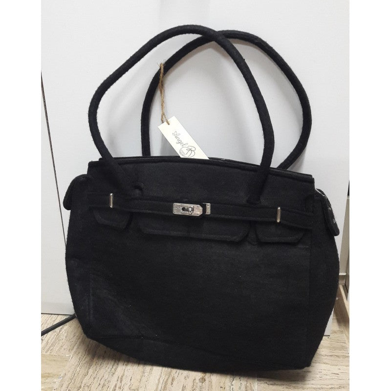 Borsa A Mano Angelb In Feltro Nera