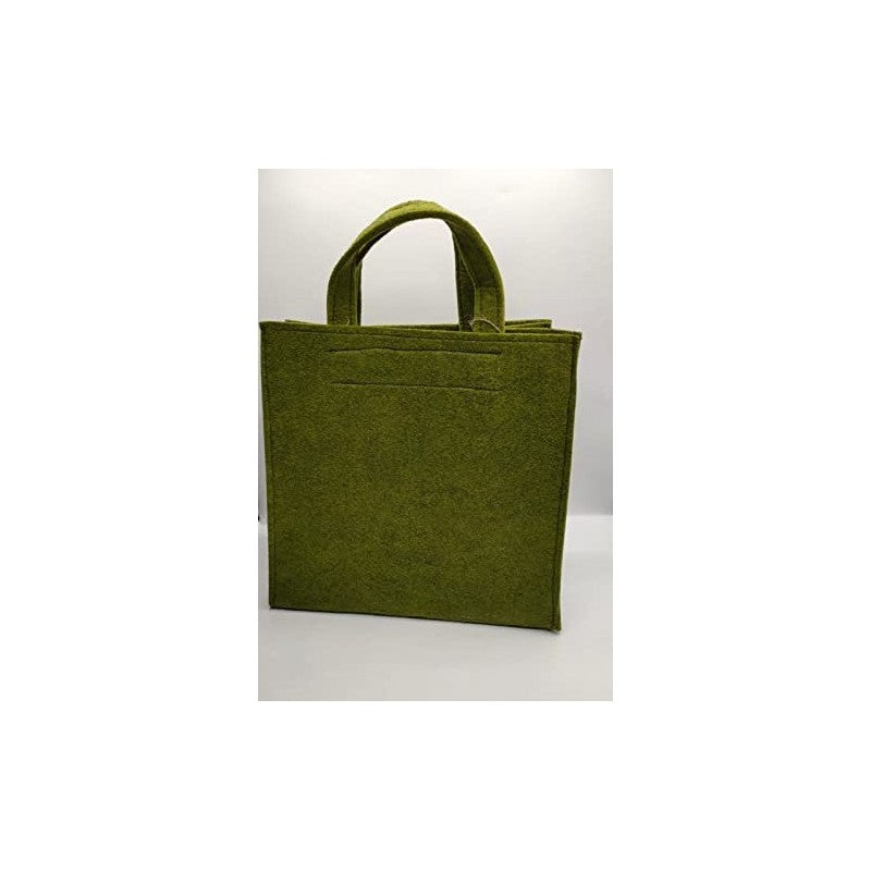 Borsa A Mano Angelb In Feltro Verde Olio