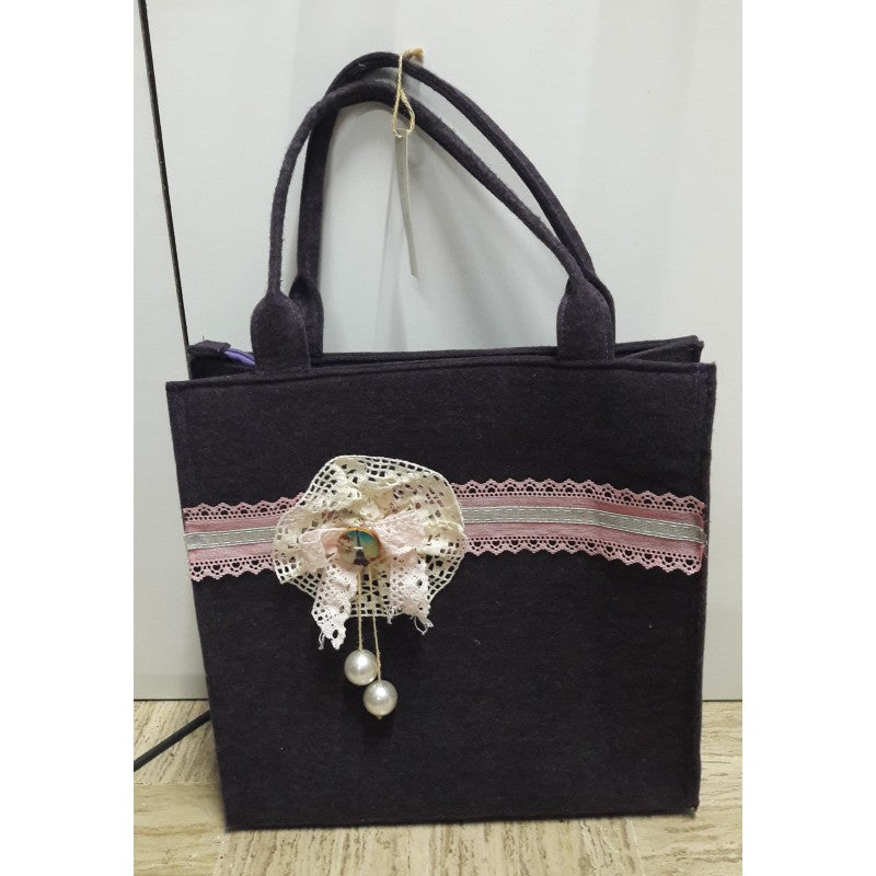 Borsa A Mano Angelb In Feltro Viola