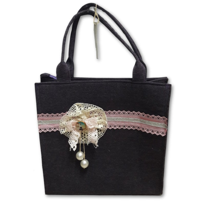 Borsa A Mano Angelb In Feltro Viola