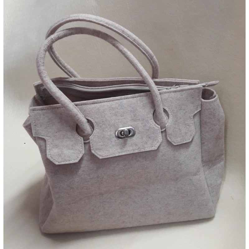 Borsa Bauletto Angelb In Feltro Beige