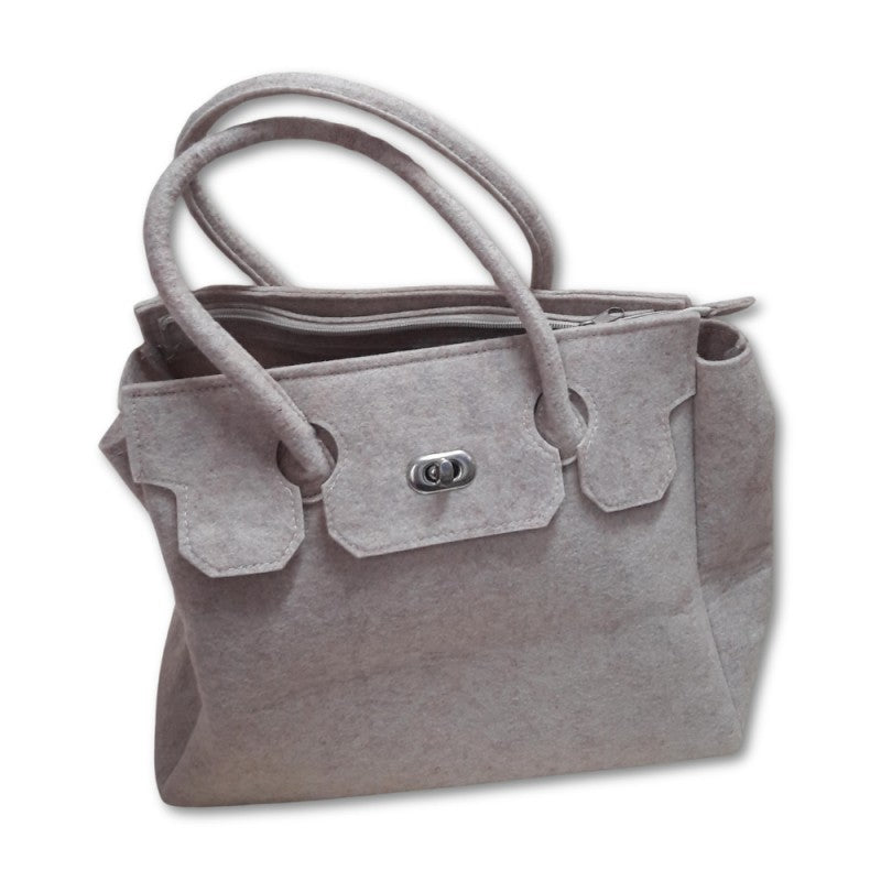 Borsa Bauletto Angelb In Feltro Beige
