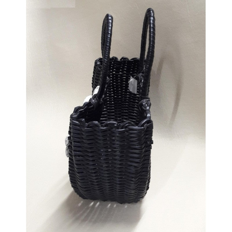 Borsa Di Plastica Intrecciata Nera