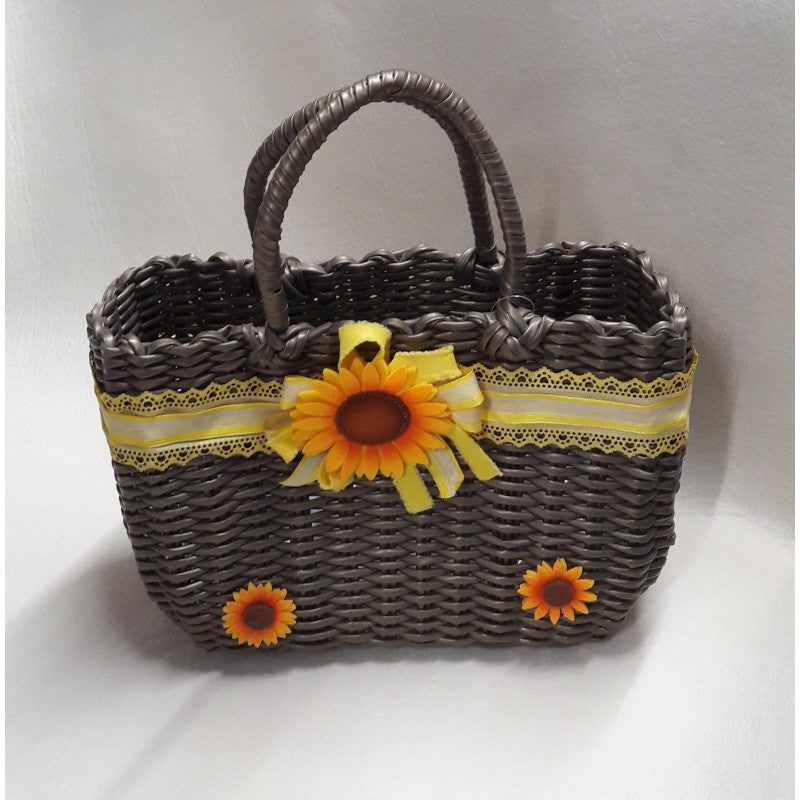 Borsa Di Plastica Intrecciata Oro Satinato