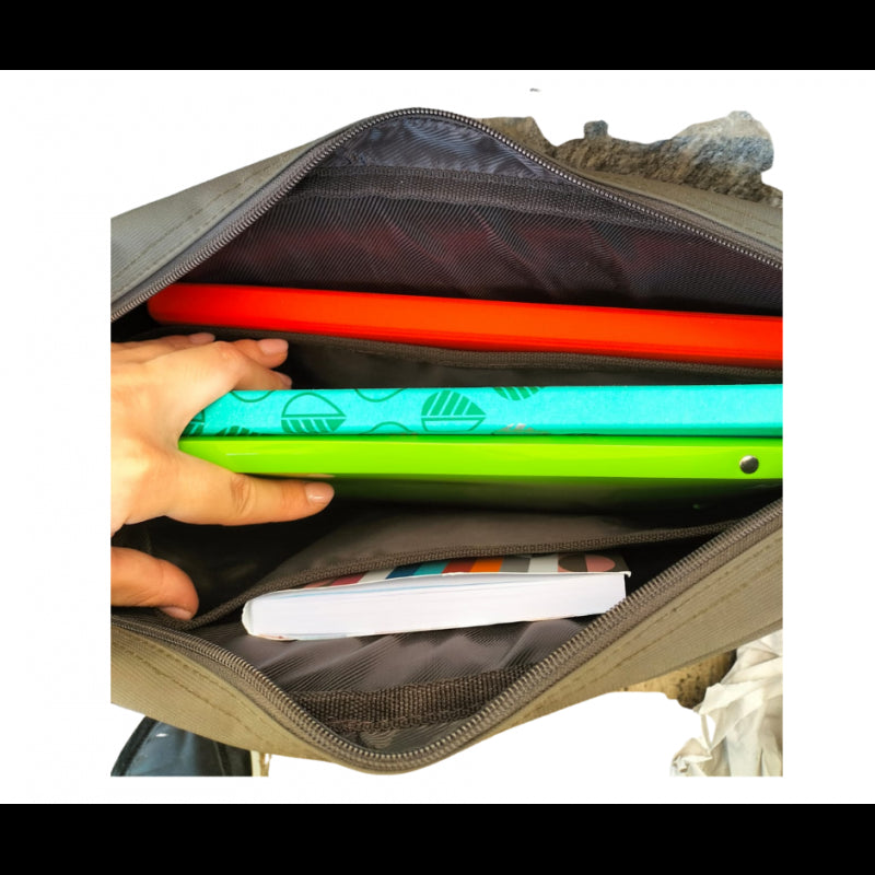 Borsa Intempo Porta Computer Con Zip – Arancione / Grigio