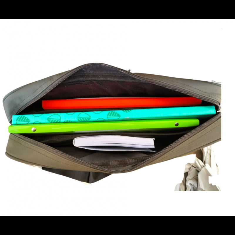 Borsa Intempo Porta Computer Con Zip – Arancione / Grigio