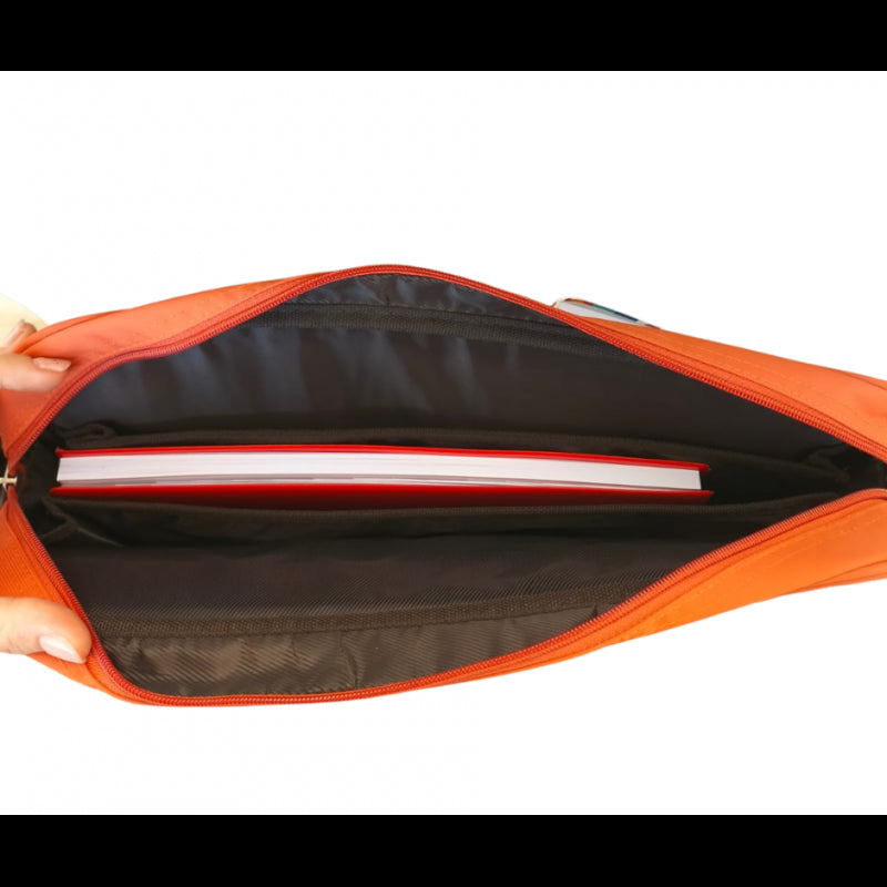 Borsa Intempo Porta Computer Con Zip – Arancione / Grigio