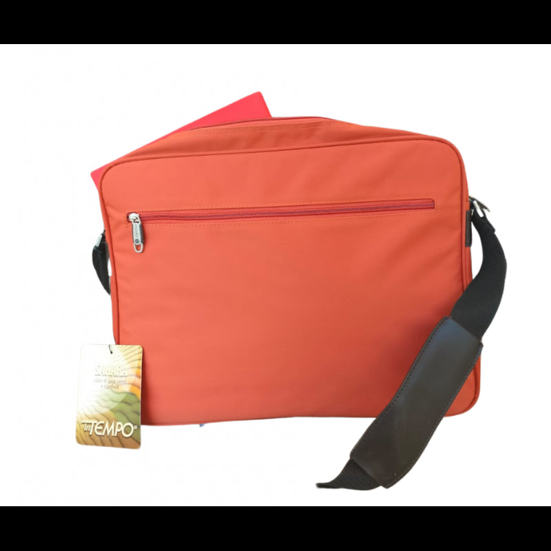 Borsa Intempo Porta Computer Con Zip – Arancione / Grigio