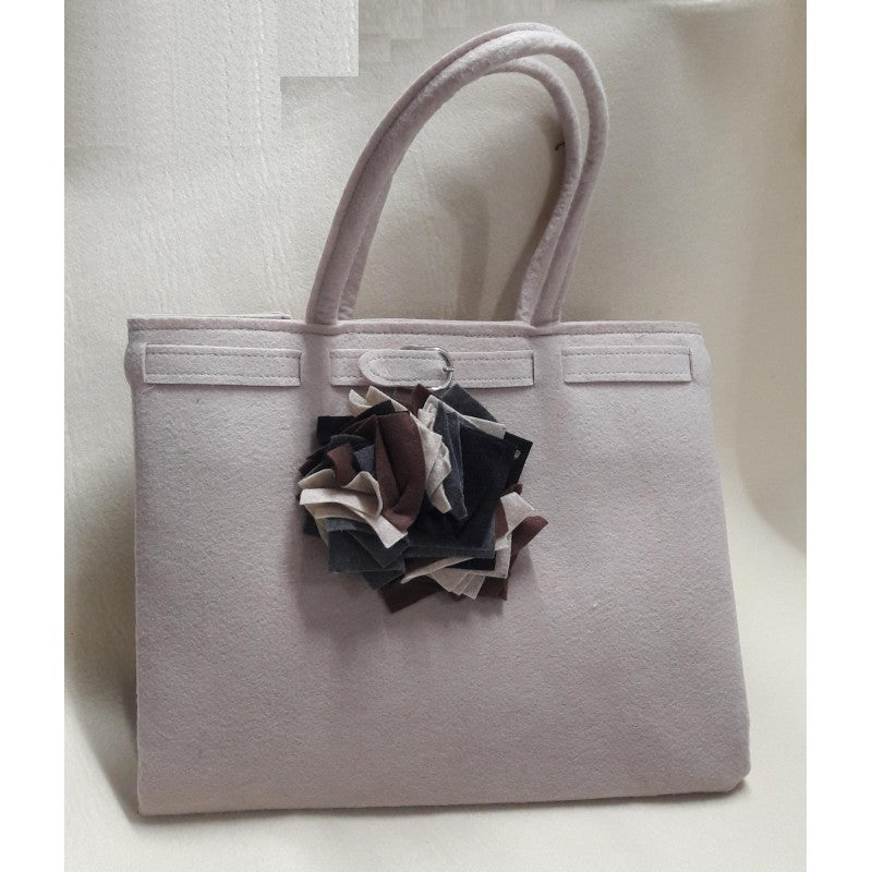 Borsa Shopper Angelb In Feltro Beige