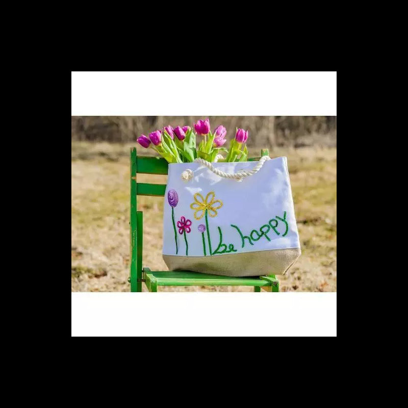 Borsa Spiaggia Stafil In Juta - Bianco