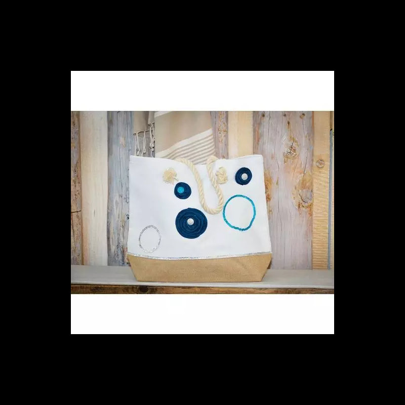 Borsa Spiaggia Stafil In Juta - Bianco