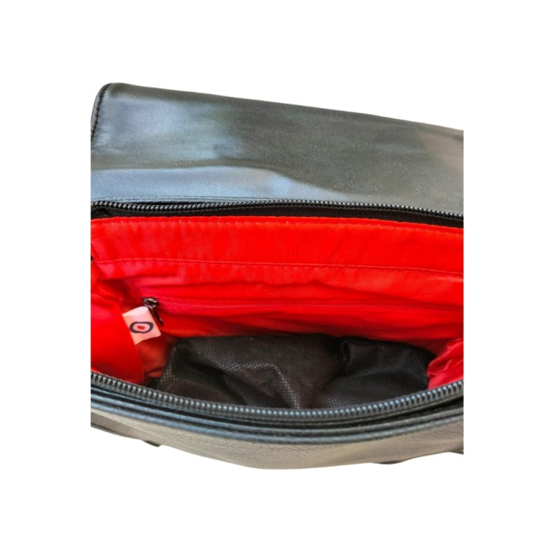 Borsa Tracolla Lambretta Regolabile E Con Chiusura Magnetica – Nero / Rosso