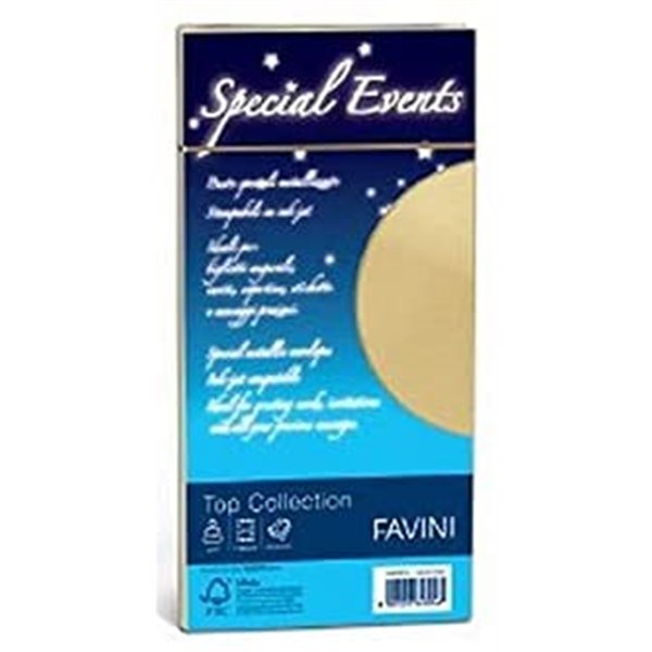 Buste metallizzate Favini Special Events, 10 buste,  120 g/m², formato 11x22 cm