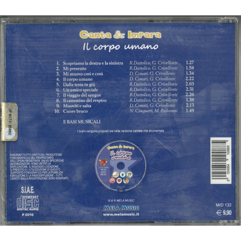Canta E Impara. Il Corpo Umano. Cd Audio – Mela Music