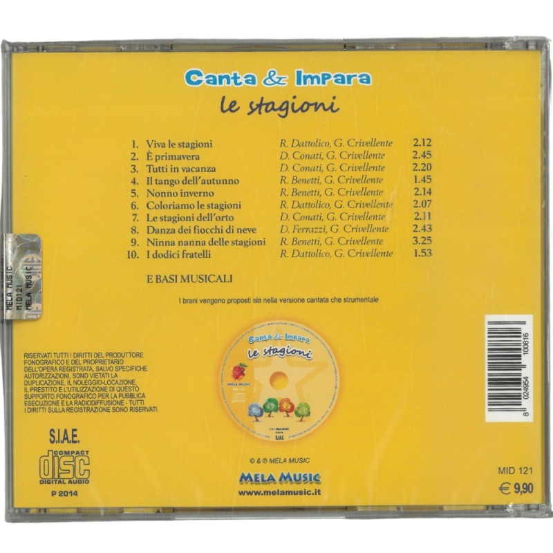 Canta E Impara. Le Stagioni. Cd Audio – Mela Music
