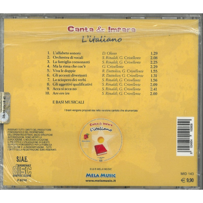 Canta E Impara. L’italiano. Cd Audio – Mela Music