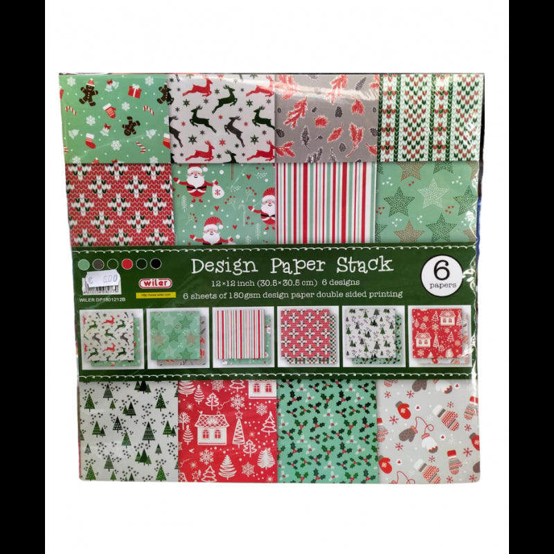 Carta Origami 30,5x30,5 Gr.180 Pz.6 Motivi Natalizi Wiler