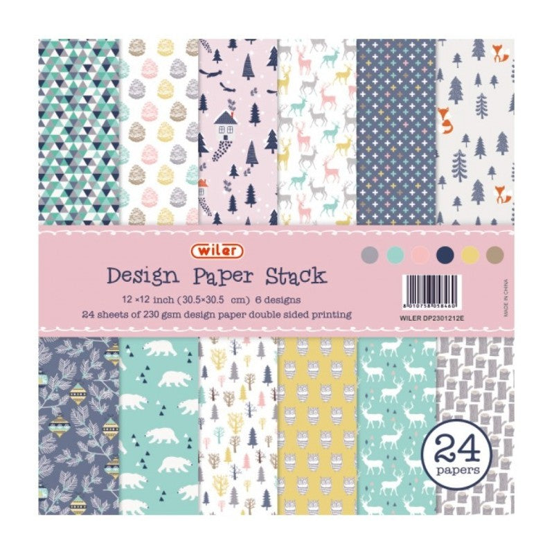 Carta Per Origami 12"x 12" 230 Gsm Stampa Su 2 Lati - Wiler Dp2301212e