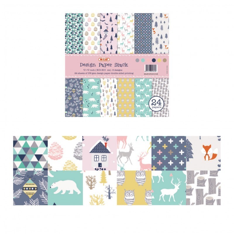 Carta Per Origami 12"x 12" 230 Gsm Stampa Su 2 Lati - Wiler Dp2301212e