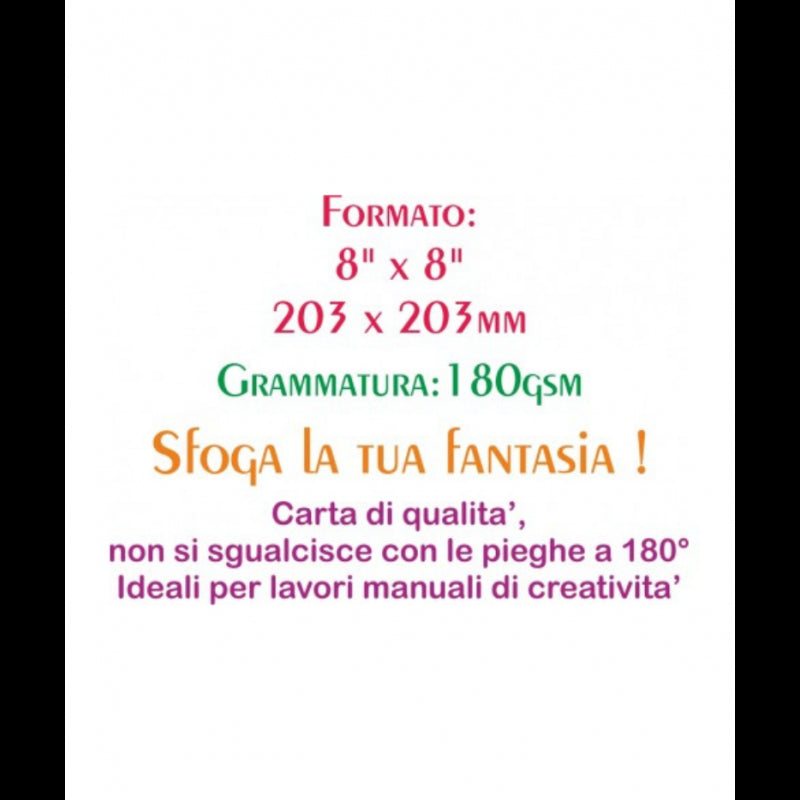 Carta Per Origami 8"x 8" 180 Gsm Stampa Su 2 Lati - Motivi Invernali - Wiler