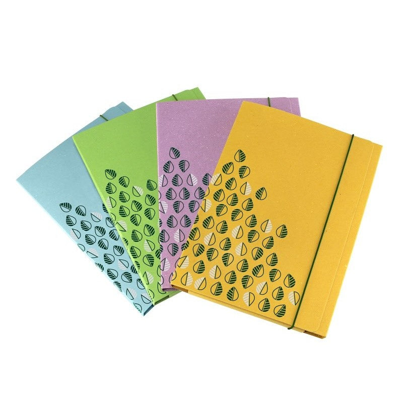 Cartellina Con Elastico Buffetti I Love Green - 34x26cm - Dorso 1 Cm - Colori Assortiti