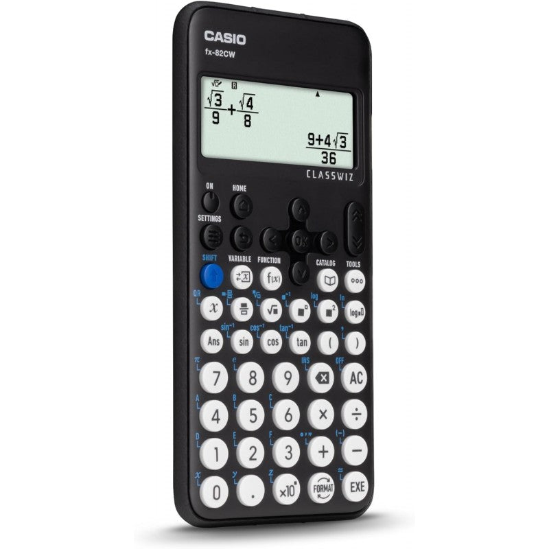 Casio Fx-82cw Calcolatrice Scientifica Con Oltre 290 Funzioni E Display Naturale Hd A 4 Gradazioni Di Grigio