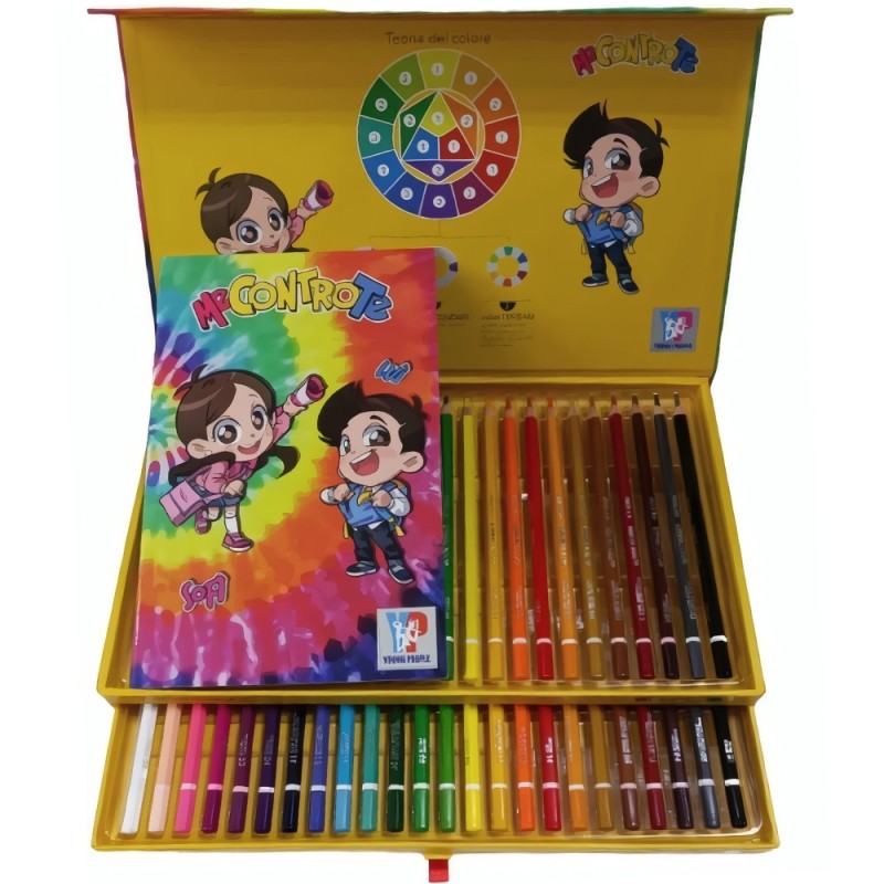 Cassettiera 2 Piani Con 48 Pastelli E Quaderno Me Contro Te