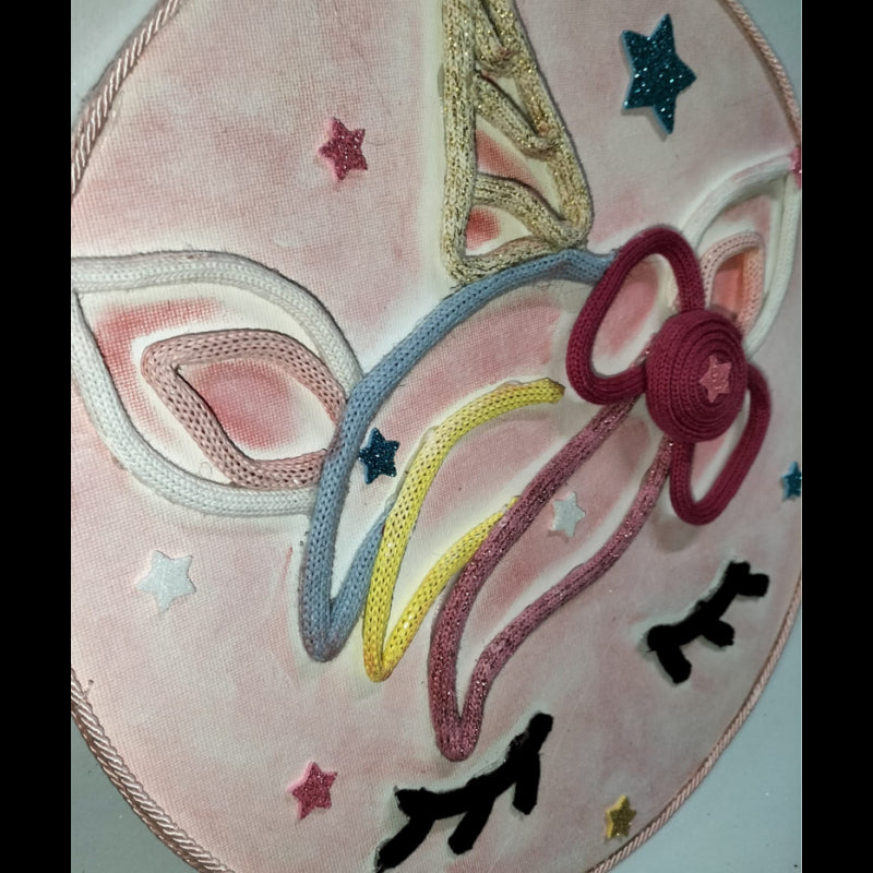 Cerchio Unicorno A Rilievo, Decorato A Mano, 30 Cm