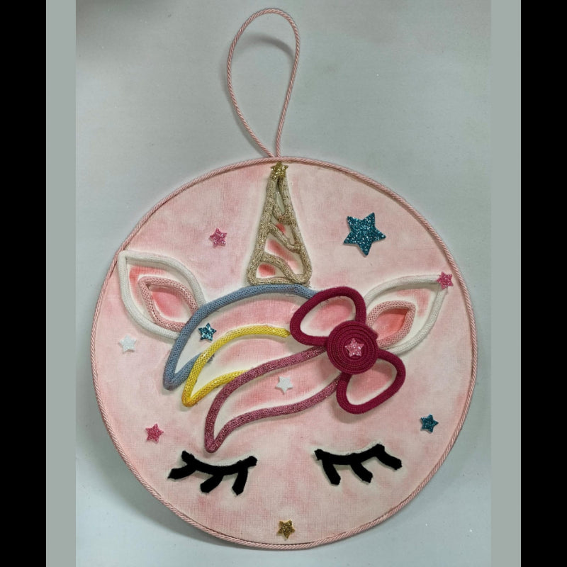 Cerchio Unicorno A Rilievo, Decorato A Mano, 30 Cm