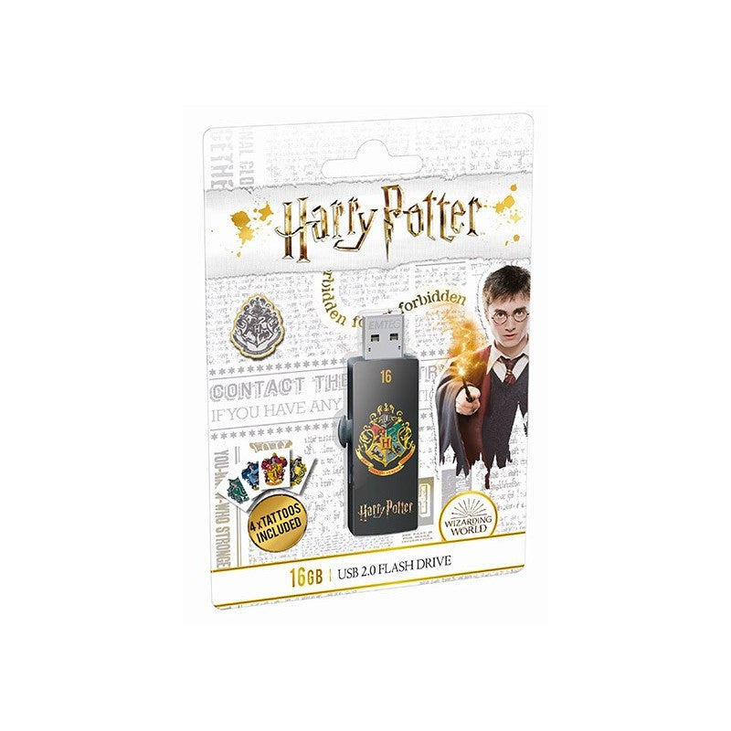 Chiavetta Usb 2.0 Harry Potter 16 Gb Hogwarts - Nero